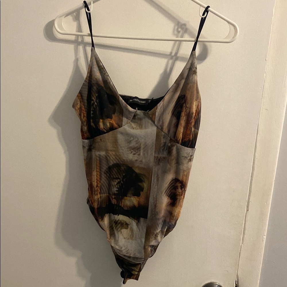 PrettyLittleThing Abstract Print Bodysuit